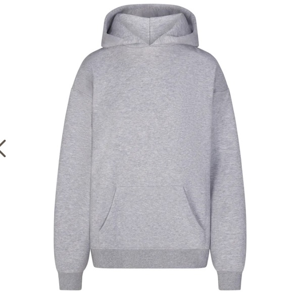 SKIMS Tops - NEW! SKIMS Oversized Cotton Fleece Pullover Hoodie Heather Gray Sz XSmall, Small